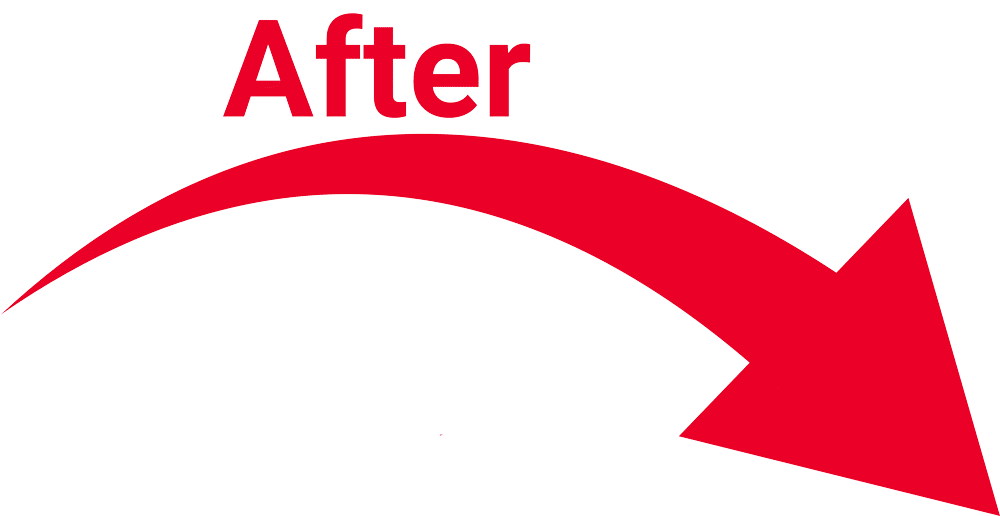 The word AFTER with an arrow pointing right and down